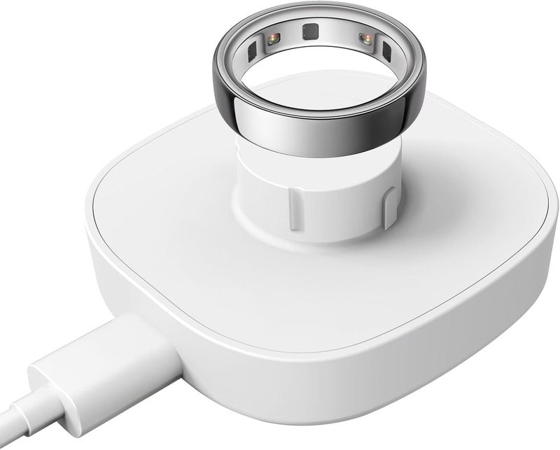 VOVELF شاحن متوافق مع خاتم أورا 4، قاعدة شحن سريعة وكابل USB-C - مستلزمات خاتم أورا 4 للمستخدمين (أبيض، مقاس 11) - Image 1